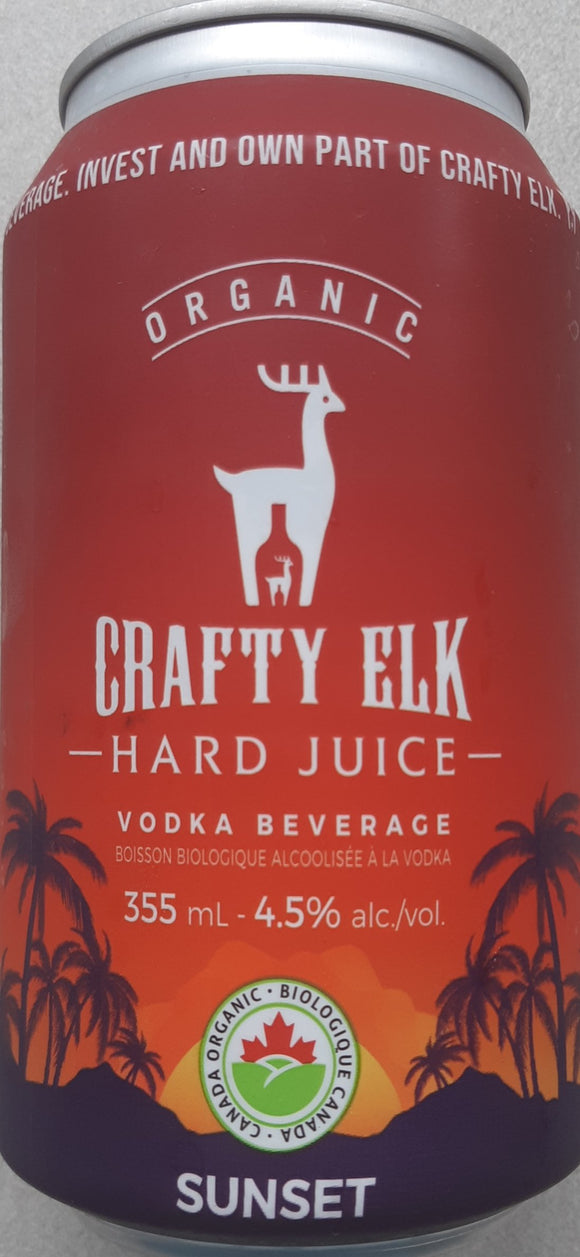 Crafty Elk Organic Hard Juice Sunset Vodka Beverage